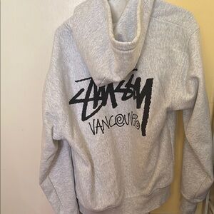 Stussy Vancouver Gray Zip Up Sweater